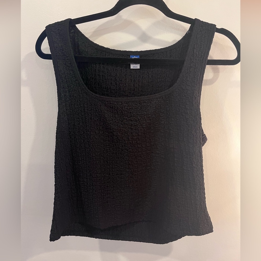 Black Textured Women's Top